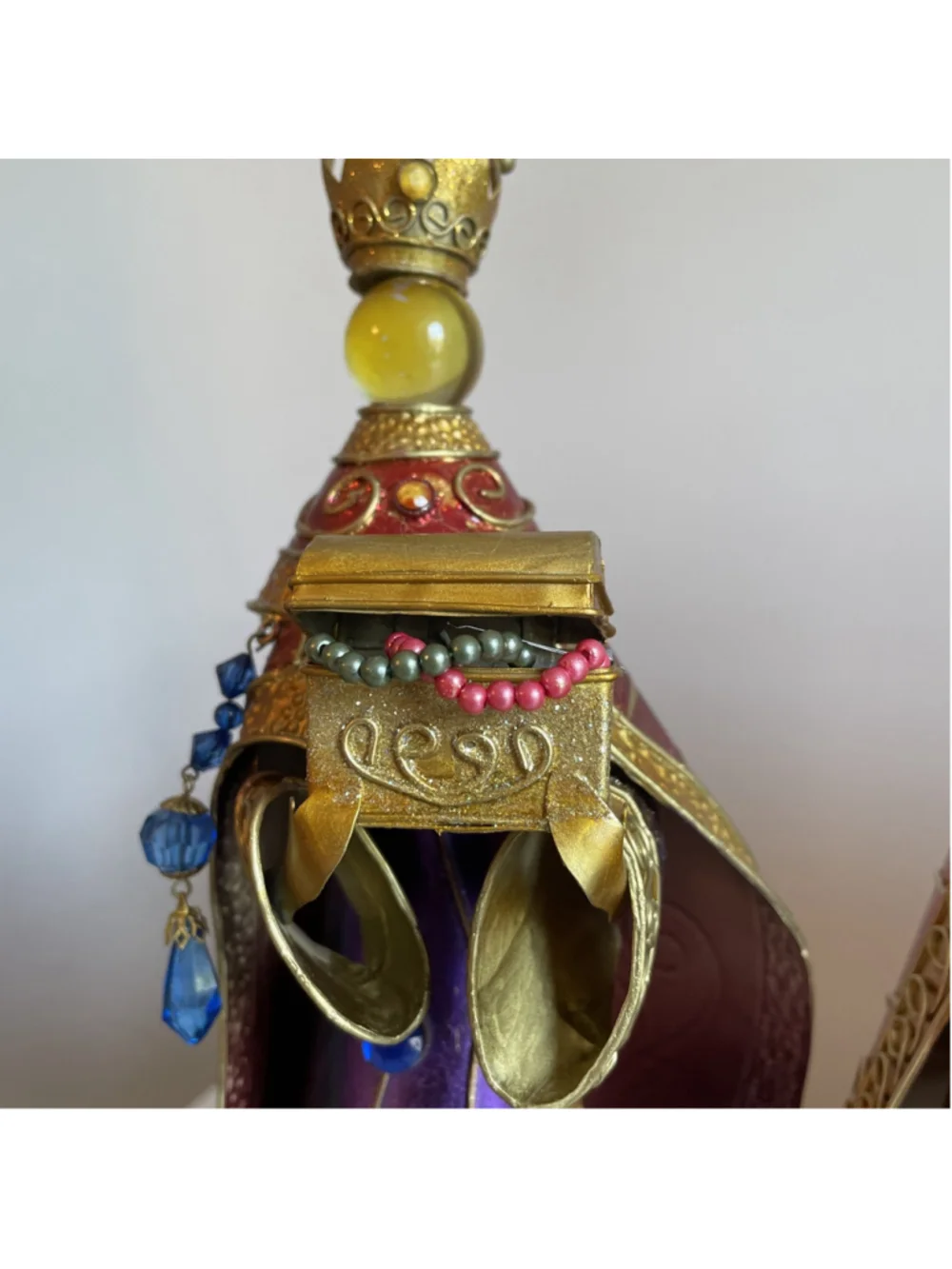 Vintage Bombay Co. Metal Jeweled Beads Christmas Maji Nativity 3 Wise Men Boxed